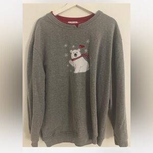 Gray Polar Bear Graphic Sweatshirt